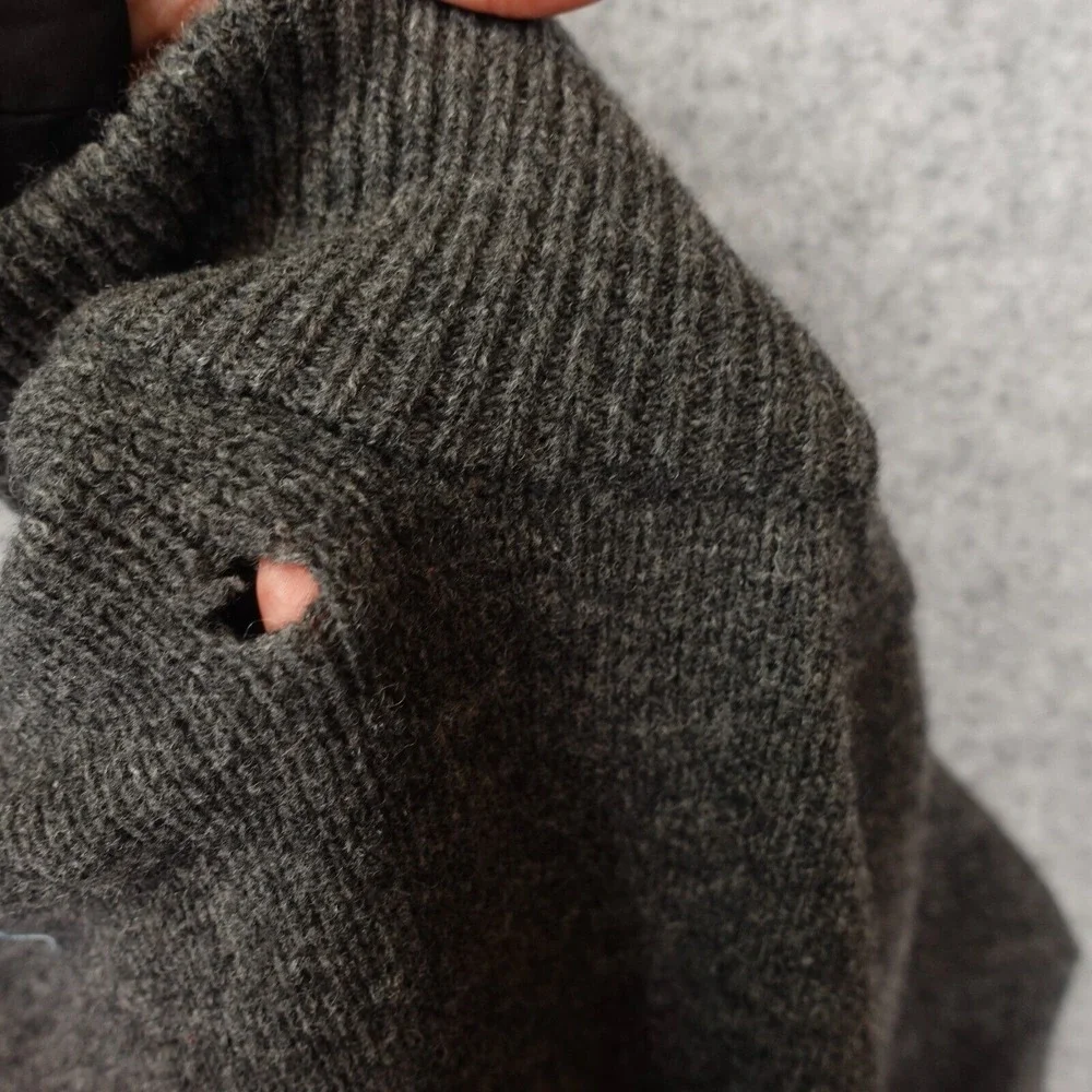 Vintage 90s POLO RALPH‎ LAUREN Sweater Mens L Heather High Neck Wool Quarter Zip